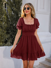 Women Mini Boho Women Dress Short Puff Sleeve | Perfect for Autumn Causal Wear Dress for Women