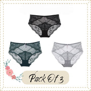 Floral Lace Breathable Women's Sexy Briefs | Pack of 2 High-Cut Brief Underwear Collection | Women's Panties Collection - Gift for Women