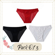Women Lace Floral Comfy Briefs | Sexy Women  Brief Underwear Collection | Pack of 3 Brief Women Collection Set Ideal Women Panties