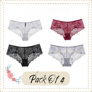 Floral Lace Sexy Briefs Underwear for Women | Pack of 4 Comfortable Brief Underwear | Panties Collection - Panties for Women Knickers