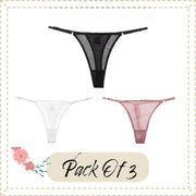 Women Lace G-String Panties | Pack of 3 Women G-String Underwear Collection Set | Sexy G-String Collection Panties Lingerie for Women