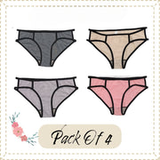 Women Underwear Briefs Mid Rise Panties | Pack of 4 Women Brief Underwear Collection | Underwear Collection Set | Women Brief Panty Set