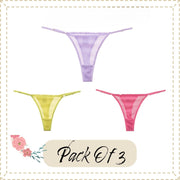 Lace G-String Panties For Women | Pack of 3 Women G-String Underwear Collection Set Sexy G-String Collection Panties Lingerie for Women