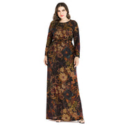 Long Sleeve Women Dress Maxi Plus Size Floral Dress for Women