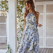 Sleeveless Wrap Summer Women Midi Dress Floral Dresses for Women