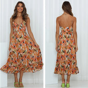 Sleeveless Maxi Length Dress Printed Dress Sun Dress For Women