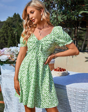 Short Sleeve Mini Summer Women Floral Dress Summer Floral Boho Sun Dresses for Women