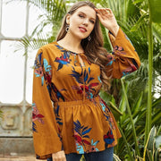 Manches longues grande taille automne chemise à fleurs pour femmes Boho robes d'automne pour femmes