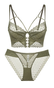 Women's Mesh Bra and Panty Lace Bra & Underwear Set | Women Bra Underwear Matching Lingerie Set | Sexy Bra and Knickers Lingerie Women Gift