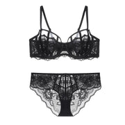 Women Sheer Bra and Panty Floral Lace Bra & Underwear Set | Women Bra Underwear Set | Matching Lingerie Set Bra and Knickers Lingerie